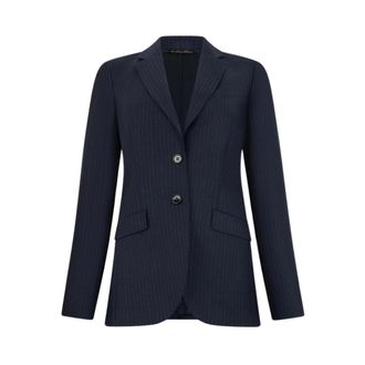 Brooks Brothers Striped Virgin Wool Blazer - female - Brooks Brothers - Blazers - Blue - L - Jackets