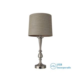 Fabrilamp Fabrilamp - lampada da tavolo khalifa 1xe27 nichel 605x28x28 cm port usb