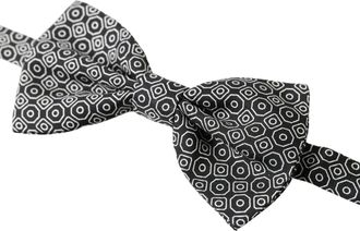 Dolce & Gabbana Geometric-Patterned Silk Bow Tie - Black