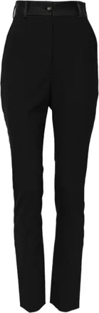 Dolce & Gabbana Womens Black Wool High Waist Skinny Pants