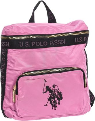 U.S.Polo Association Synthetische Rugzak met Ritssluiting - Dames - Rugzakken - Roze - ONE Size - Nylon - Tassen