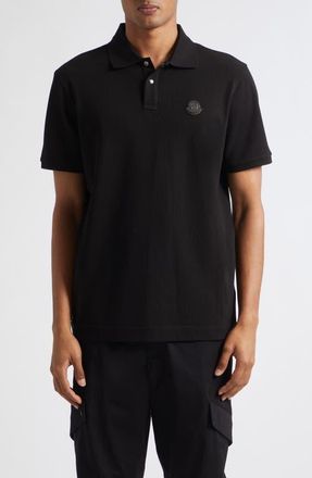 Moncler Cotton Piqu&eacute; Polo in Black at Nordstrom, Size Xxx-Large