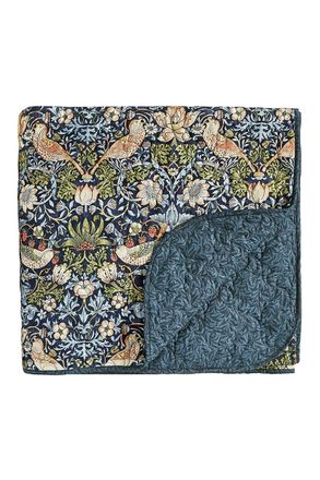 Morris & Co. Strawberry Thief Throw 265X260cm in Indigo | Size: 265X260 cm