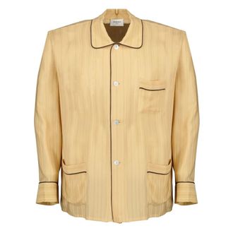 Saint Laurent Pajama Top in Silk - Heren - Pyjama - Beige - S - Leer - Nachtkleding