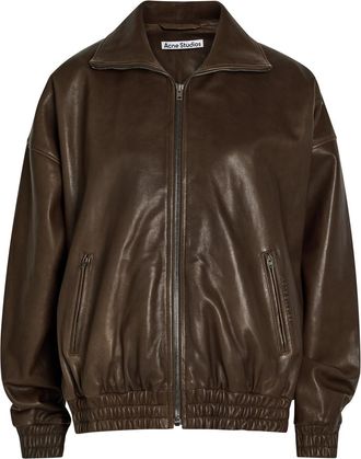 Acne Studios Leather Jacket - Dark Brown - 40 (UK12 / M)