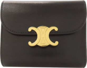 Celine Black Leather Wallet (Bi-Fold) (Pre-Owned)