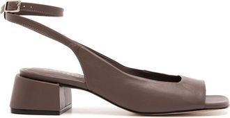Studio Chofakian square-toe leather sandals - women - Calf Leather - 36 - Brown