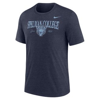 Nike Mens College (Spelman College) Tri-Blend Short-Sleeve T-Shirt in Blue | M21372SPEC25-NVH