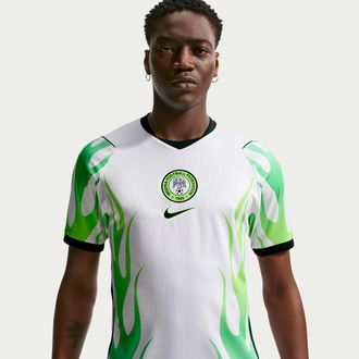 Nike Nigeria 2026 Stadium Away Nike Mens Dri-FIT Soccer Replica Jersey in White | IB5376-100