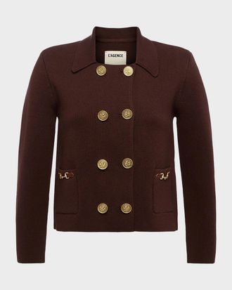 L'agence Madilyn Double-Breasted Knit Jacket
