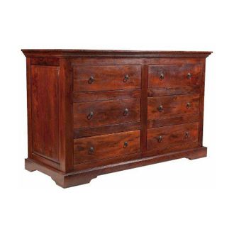 Massivmoebel24 Oxford 447 Cassettiera in legno di acacia - laccato / nougat 145x58x90