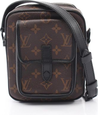 Louis Vuitton Black Brown Monogram Macassar Coated Canvas Leather Shoulder Bag (Pre-Owned)
