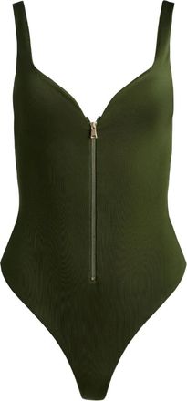 Alice & Olivia Eve jumpsuit met rits - Groen