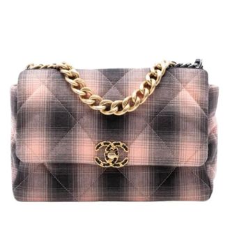 Chanel Pre-owned 19 Schoudertas - Dames - Pre-owned - Roze - Maat: ONE Size Katoen