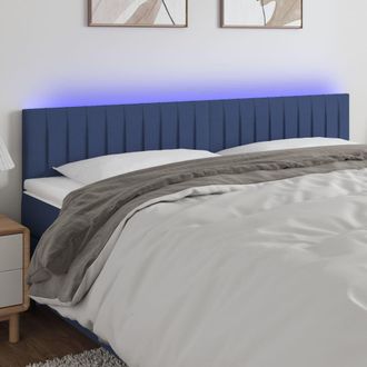 vidaXL Cabecero Con Led De Tela Azul 200x5x78/88 Cm Vidaxl