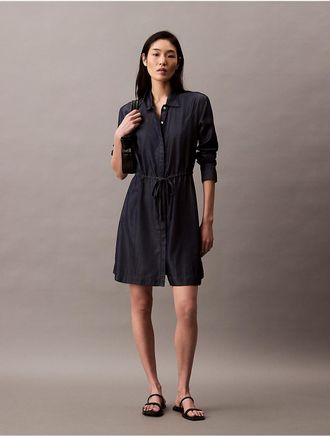 Calvin Klein Jeans Calvin Klein Womens Relaxed Denim Mini Shirt Dress - Blue - XS