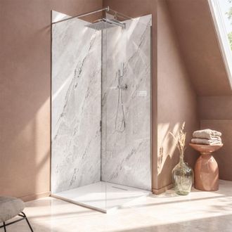 Aurlane Pack De 2 Paneles Murales Piedra Artic Storm 80x210cm + Perfiles Cromados