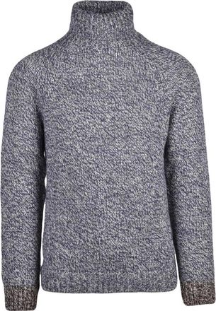 Daniele Alessandrini Maglione Collo Alto - Heren - Coltruien - Blauw - S - Wol - Truien & Vesten