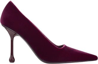 Jimmy Choo London Ixia 95 Pointed-Toe Velvet Pumps, Brand Size 37 ( US Size 7 )