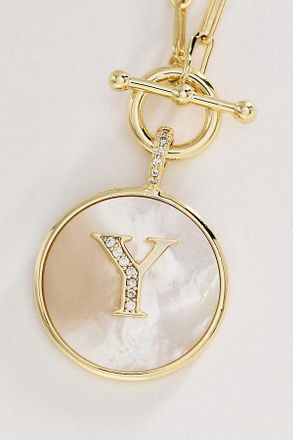 Melinda Maria Love Letters Medallion Monogram Necklace