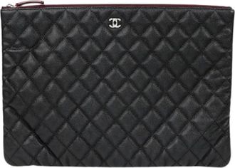 Chanel Pre-owned Clutches, female, Black, Size: ONE SIZE Pre-owned Leather Clutch