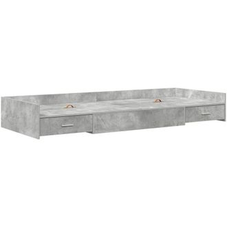 vidaXL Cama Con Almacenamiento Con Cabecera Gris Concreto 100 X 200 Cm Vidaxl