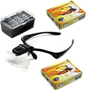 Trade Shop Trade Shop - Visiera Occhiali Lenta De Ingrandimento Led Torcia 5 Lenti 2 Luci Led
