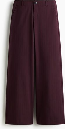 H&M Weite Hose - Weinrot/Nadelstreifen