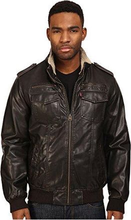 Levi's men's vintage deer faux leather sherpa lined aviator bomber online