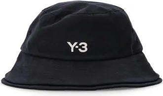 Yohji Yamamoto Black Logo Bucket Hat