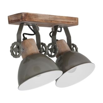Steinhauer Mexlite - Foco - Gearwood - Verde - Metal Madera De Caucho - Foco