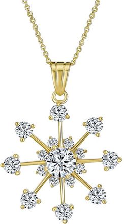 Bling Jewelry CZ Snowflake Pendant Necklace in Grey at Nordstrom Rack