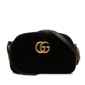 Gucci Pre-owned Gucci Small GG Marmont Matelasse Velvet Crossbody Ladies 7X3DG8BGYNZGW4YQ
