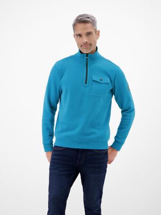 Lerros Sweatshirt LERROS Herren Troyer, stylisch-leg&eacute;r, Herren, Gr. XL, swedish blau, 70% Baumwolle, 30% Polyester, Sweatshirts Sweatshirt