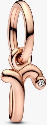 Pandora Letter R Script Dangle Charm In Rose