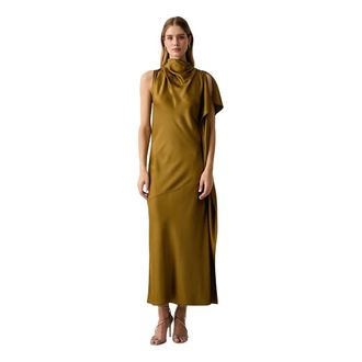 Pinko Cowl Neck Dress - Dames - Maxi kleedjes - Geel - XS - Kleedjes