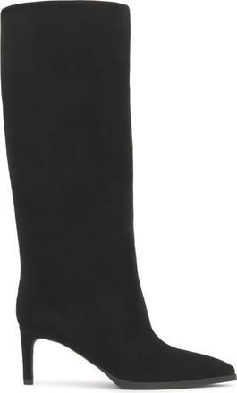 Kazar Slanke Hoge Laarzen - Dames - Laarzen met Hak - Zwart - 40 EU - Leer - Schoenen