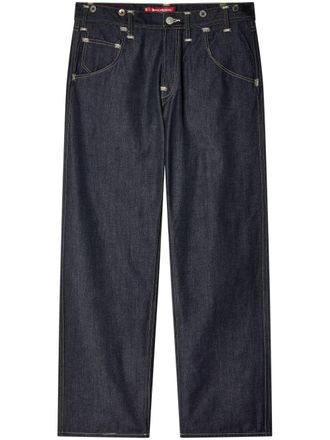 Junya Watanabe contrast-stitch jeans - men - Cotton/Nylon - L - Blue
