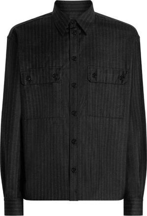 Dolce & Gabbana Gestreept overhemd met zak - Zwart
