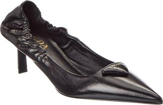 Prada Leather Pointy-Toe Pump