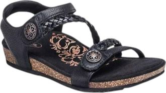 Aetrex Womens Jillian Braided Sandal In Black