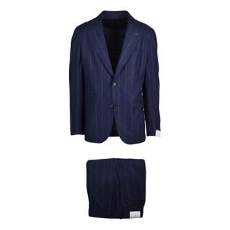 Eleventy Heren, Pakken, Blauw, Maat: 2XL Zijde