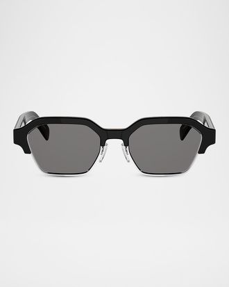 Celine Men & apos;s Acetate and Nylon Geometric Combi Sunglasses