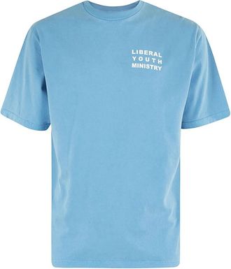 Liberal Youth Ministry Minimalistische Logo Tee - Heren - T-shirts - Blauw - S - Katoen - Tops