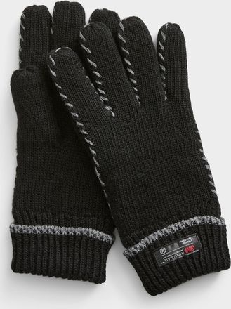 Simons Womens Topstitched insulated knit gloves