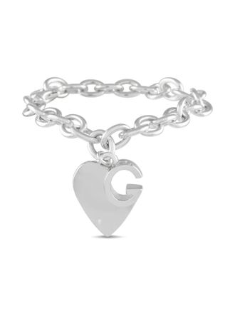 Gucci sterling silver heart-charm bracelet
