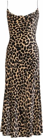 Balmain Vloeiende jurk van fluweel met luipaardprint - Dames - Casual kleedjes - Zwart - 2XS - Kleedjes