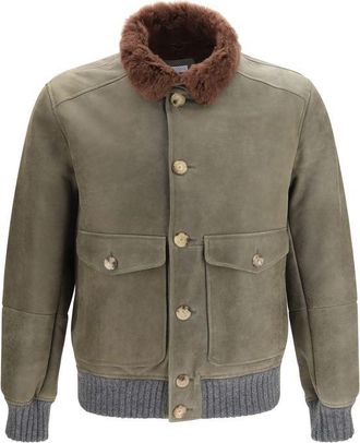 Brunello Cucinelli Bicolor Cashmere Mens Bomber