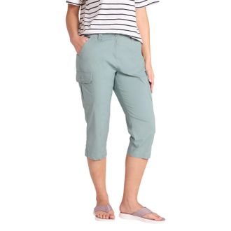 Mountain Warehouse Dames Coastal Stretch Capri Cargo Broek (Khaki Groen)