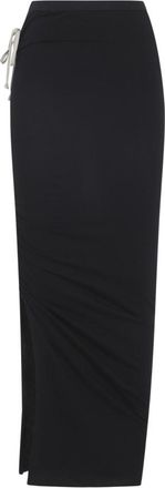 Rick Owens Black Drawstring Maxi Skirt